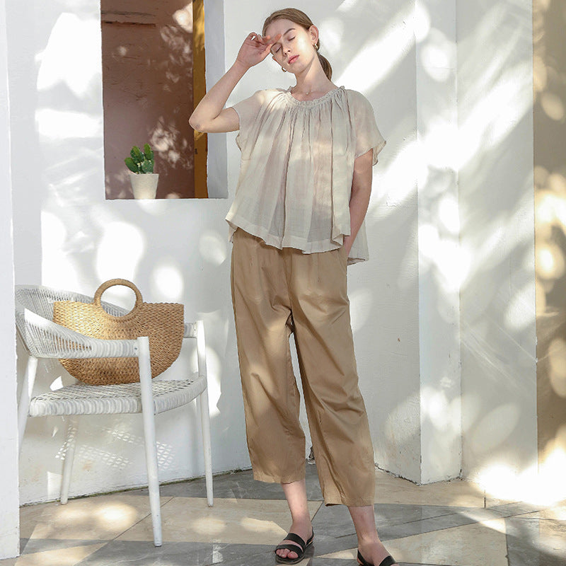 Wide Leg High-Waist Culottes Pants Claire & Clara