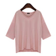 Winnie V-Neck Mid Sleeve Casual Tee Top Claire & Clara Pink M