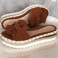 Yona Bowknot Platform Summer Slippers Shoes Claire & Clara
