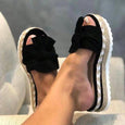 Yona Bowknot Platform Summer Slippers Shoes Claire & Clara US 4.5 Black