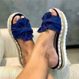 Yona Bowknot Platform Summer Slippers Shoes Claire & Clara US 4.5 Blue