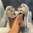 Yona Bowknot Platform Summer Slippers Shoes Claire & Clara US 4.5 Khaki