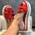 Yona Bowknot Platform Summer Slippers Shoes Claire & Clara US 4.5 Red
