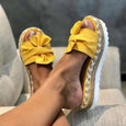 Yona Bowknot Platform Summer Slippers Shoes Claire & Clara US 4.5 Yellow