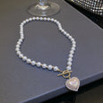 Zirconia Flower Pearl Necklace Necklaces Claire & Clara