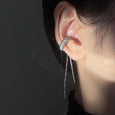 Zirconium Tassel Ear Clips Earrings Claire & Clara