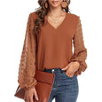 Zoey Chiffon Flower Long Sleeve Top Top Claire & Clara Orange S