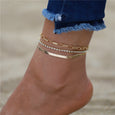 3pcs/set Gold Color Simple Beach Anklets Anklet Claire & Clara 2 