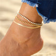 3pcs/set Gold Color Simple Beach Anklets Anklet Claire & Clara 6 