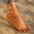 3pcs/set Gold Color Simple Beach Anklets Anklet Claire & Clara 7 