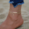 3pcs/set Gold Color Simple Beach Anklets Anklet Claire & Clara 8 