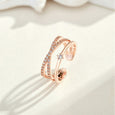 Adjustable Opening Cross Double Layer Ring Rings Claire & Clara 