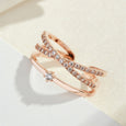Adjustable Opening Cross Double Layer Ring Rings Claire & Clara Rose Gold 