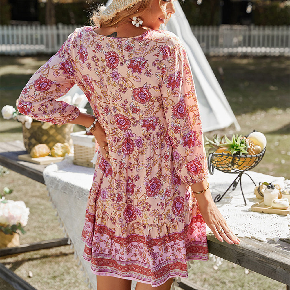 Alana Bohemian V-Neck Casual Dress Dresses Claire & Clara 