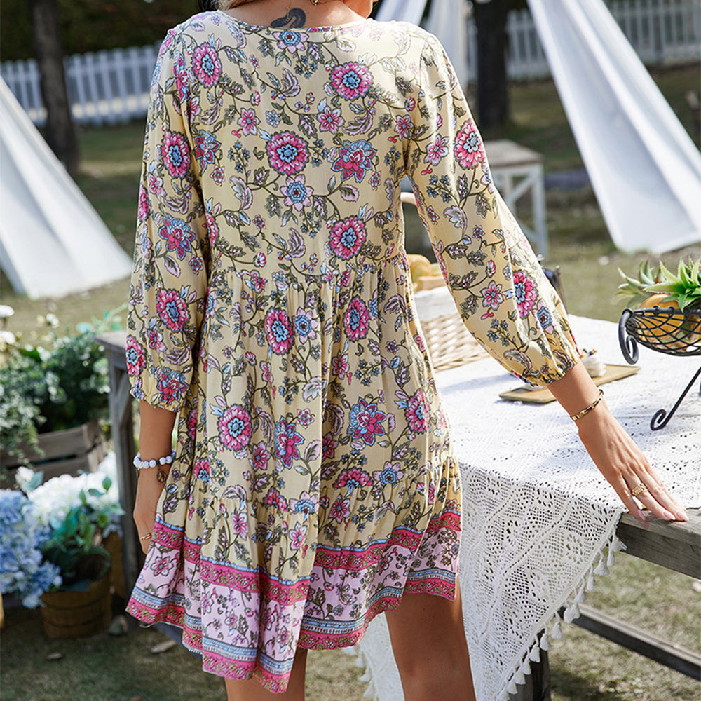 Alana Bohemian V-Neck Casual Dress Dresses Claire & Clara 
