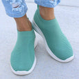 Aleena Slip On Knit Sneakers Shoes Claire & Clara Green 5 