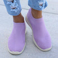 Aleena Slip On Knit Sneakers Shoes Claire & Clara Purple 5 