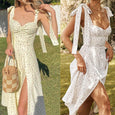 Alexis Halter Backless Slit Floral Dress Dresses Claire & Clara 