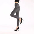 Alison Printed High Waist Elastic Leggings Bottoms Claire & Clara One Size Black Houndstooth 