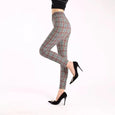 Alison Printed High Waist Elastic Leggings Bottoms Claire & Clara One Size Blue Small Plaid 
