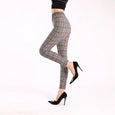 Alison Printed High Waist Elastic Leggings Bottoms Claire & Clara One Size Blue Small Plaid 