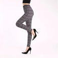 Alison Printed High Waist Elastic Leggings Bottoms Claire & Clara One Size Navy Small Plaid 