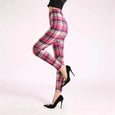 Alison Printed High Waist Elastic Leggings Bottoms Claire & Clara One Size Pink Houndstooth 
