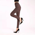 Alison Printed High Waist Elastic Leggings Bottoms Claire & Clara One Size Red Small Plaid 
