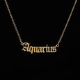 Alphabet Constellation Necklace Necklace Claire & Clara Gold Aquarius 