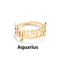 Alphabet Constellation Opening Ring Ring Claire & Clara Gold Aquarius 