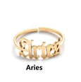 Alphabet Constellation Opening Ring Ring Claire & Clara Gold Aries 