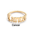 Alphabet Constellation Opening Ring Ring Claire & Clara Gold Cancer 