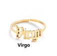 Alphabet Constellation Opening Ring Ring Claire & Clara Gold Virgo 