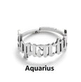 Alphabet Constellation Opening Ring Ring Claire & Clara Silver Aquarius 