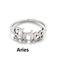 Alphabet Constellation Opening Ring Ring Claire & Clara Silver Aries 