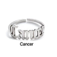 Alphabet Constellation Opening Ring Ring Claire & Clara Silver Cancer 