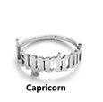 Alphabet Constellation Opening Ring Ring Claire & Clara Silver Capricorn 