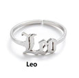 Alphabet Constellation Opening Ring Ring Claire & Clara Silver Leo 