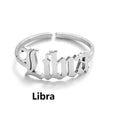 Alphabet Constellation Opening Ring Ring Claire & Clara Silver Libra 