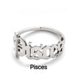 Alphabet Constellation Opening Ring Ring Claire & Clara Silver Pisces 