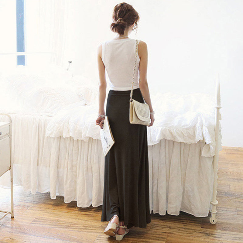 Alyssa Modal Strapped A-Line Skirt Long Skirts Claire & Clara 