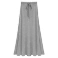 Alyssa Modal Strapped A-Line Skirt Long Skirts Claire & Clara Light Gray M 