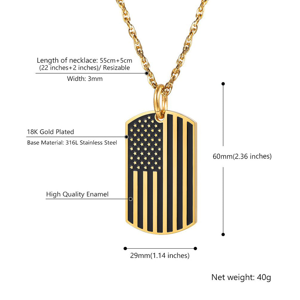 American Flag Patriot Necklace Necklaces Claire & Clara 
