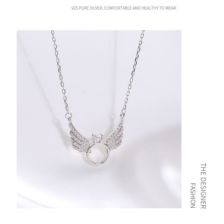 Angel Wing Ring Necklace Necklaces Claire & Clara 