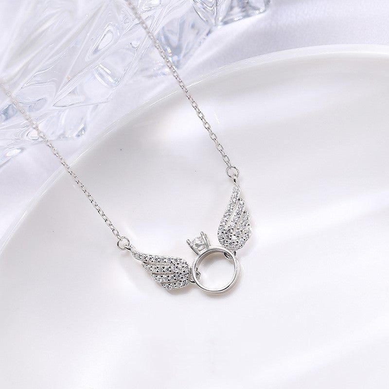 Angel Wing Ring Necklace Necklaces Claire & Clara 
