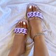 Annie Roman Chain Decoration Flat Outdoor Slippers Shoes Claire & Clara Purple US 4.5 
