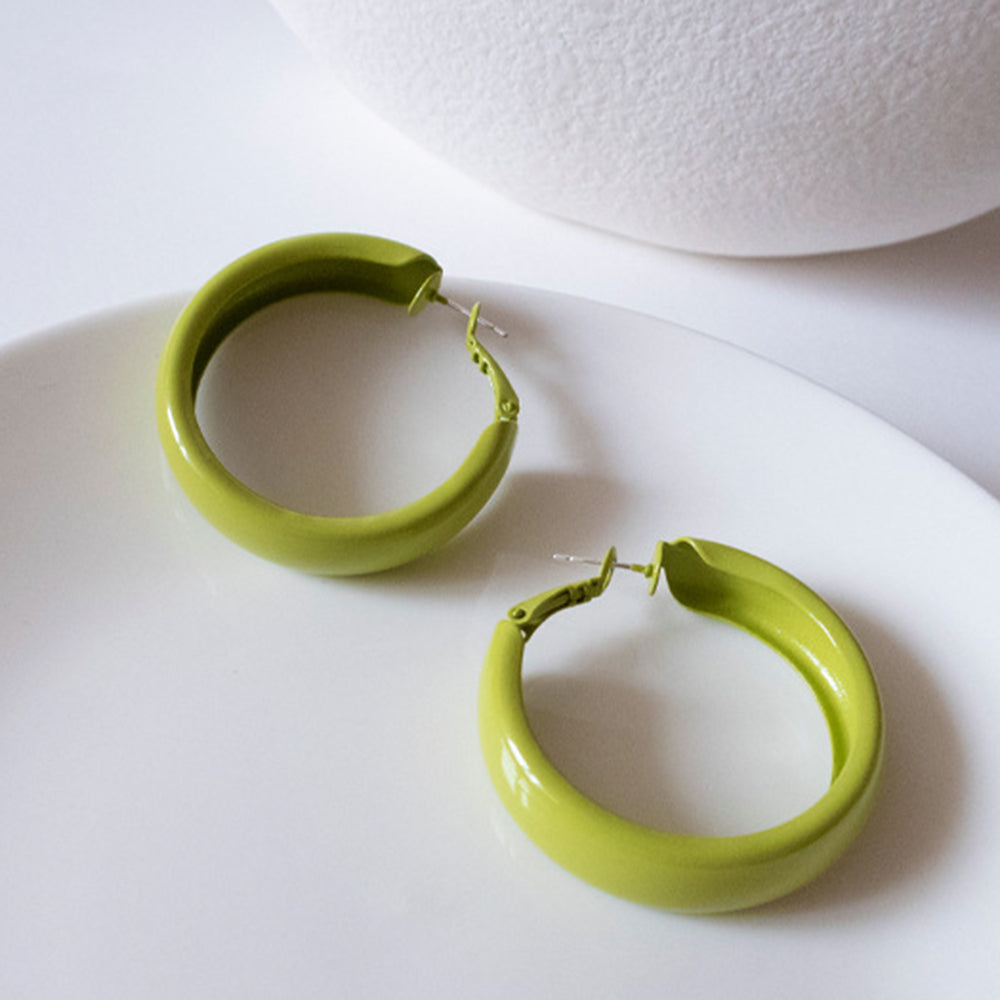 Avocado Green Circle Minimalist Earrings Earrings Claire & Clara 