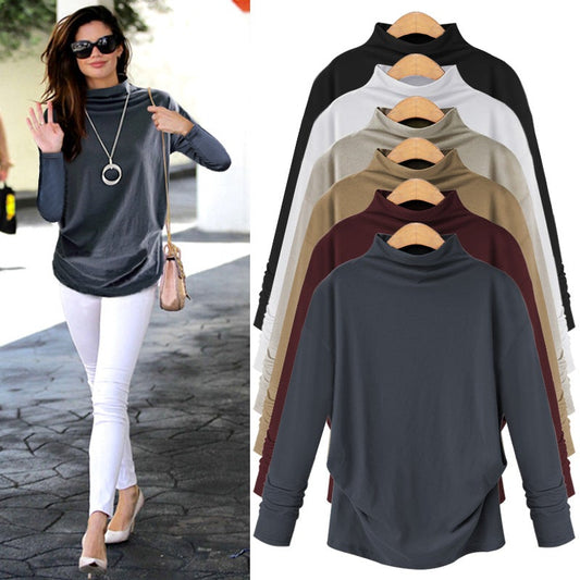 Basic Mock Neck Solid Color Top Top Claire & Clara 