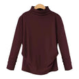 Basic Mock Neck Solid Color Top Top Claire & Clara Wine S 