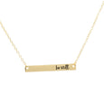 'Be Still' Horizontal Bar Pendant Necklace Necklace Claire & Clara Gold 